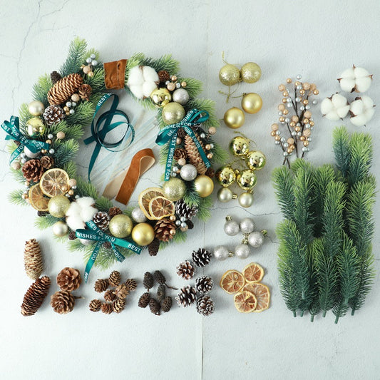 Christmas Wreath DIY Set B 聖誕花環藤圈手作材料包 - 30cm