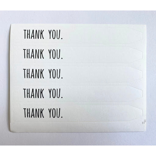 Sticker 貼紙 [ST-N08] - THANK YOU. White Sticker 白色長條貼紙 5張 /set