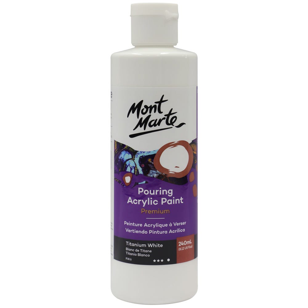Mont Marte Pouring Acrylic Paint 丙烯流體畫顏料 240ml - Titanium White 鈦白