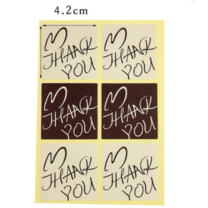Sticker 貼紙 [ST-N04] - Brown THANK YOU Square Sticker 咖啡色THANK YOU正方形貼紙