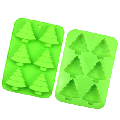 Christmas Trees Pieces Mold  6連聖誕樹片模具