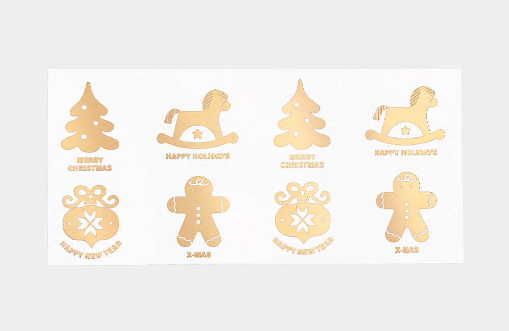 Sticker 貼紙 [ST-CW05] - Gold Christmas Illustration Transfer Paper 金色聖誕插畫轉印紙