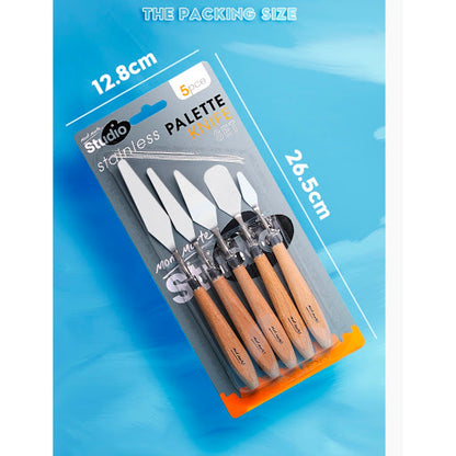 Studio Palette Knife Set 5pce - Stainless 工作室調色刮刀/刮刀花